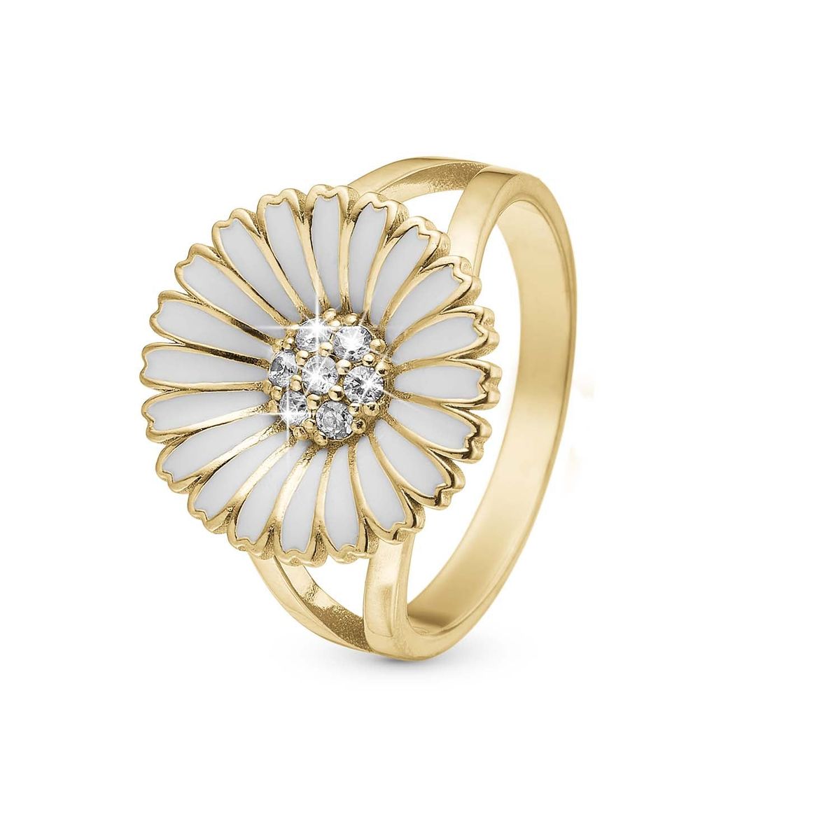 Christina Design London Jewelry & Watches - Marguerit ring CZ Forgyldt sterlingsølv