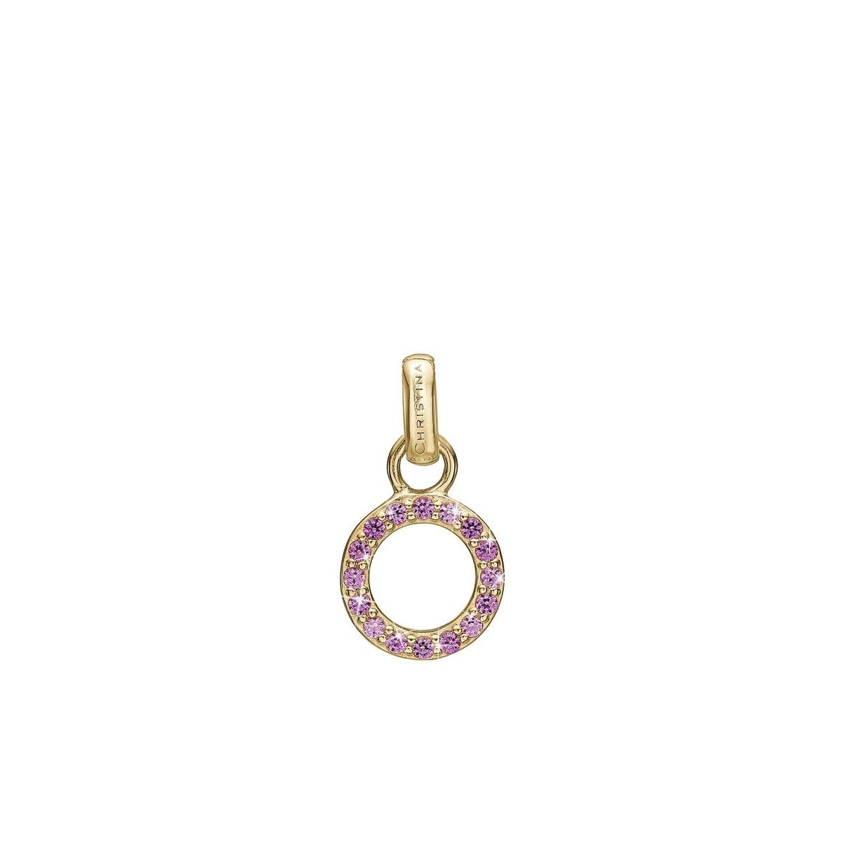 Christina Design London Jewelry & Watches - Pink Circle vedhæng med CZ Forgyldt sterlingsølv