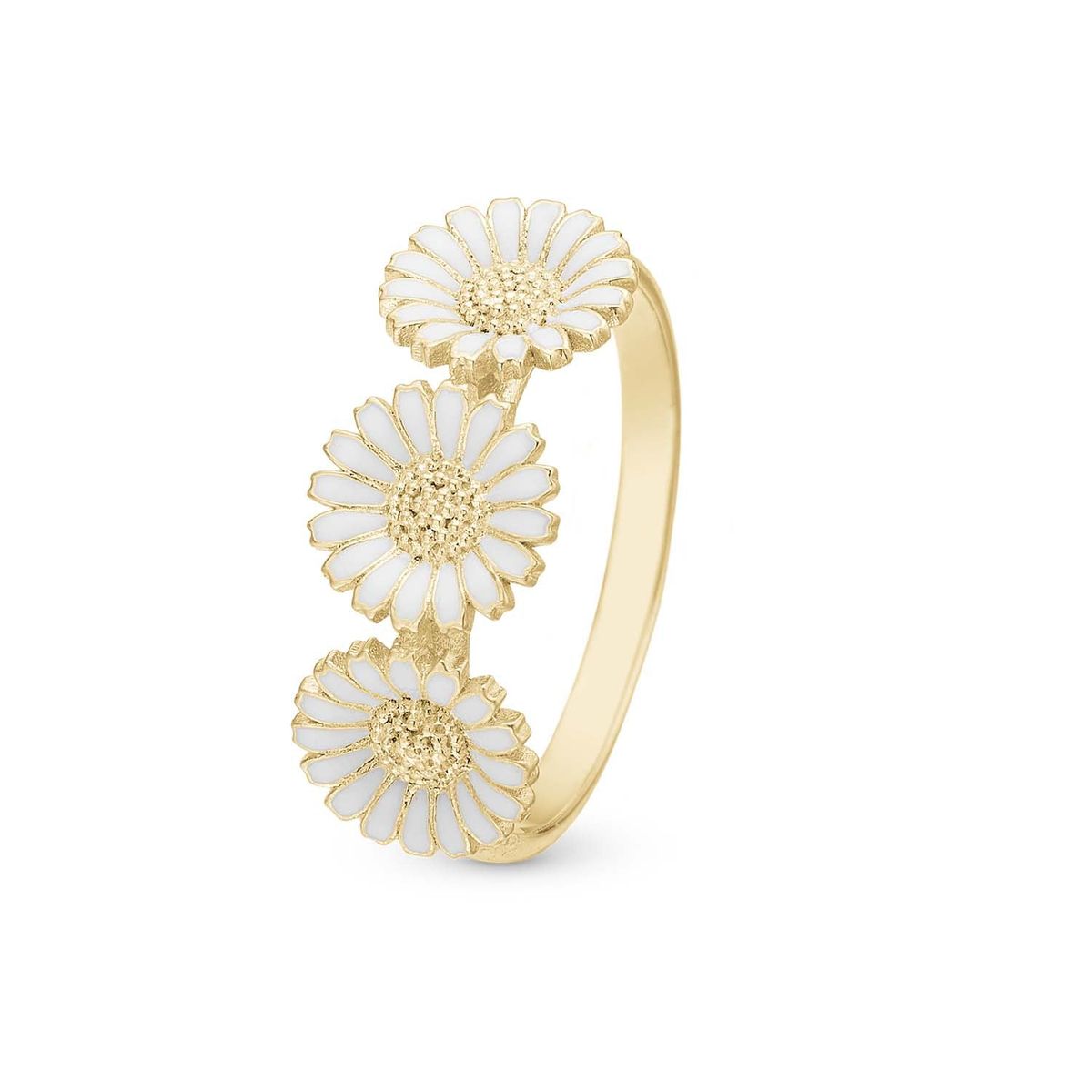 Christina Design London Jewelry & Watches - Triple Marguerit ring Forgyldt sterlingsølv