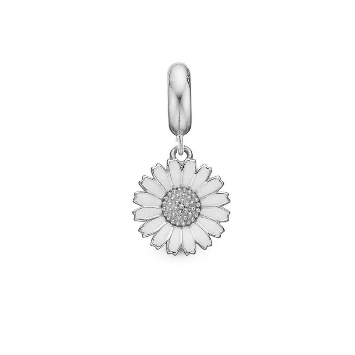 Christina Jewelry Charming Marguerite sølv charm til sølvarmbånd og læderarmbånd på 4 mm