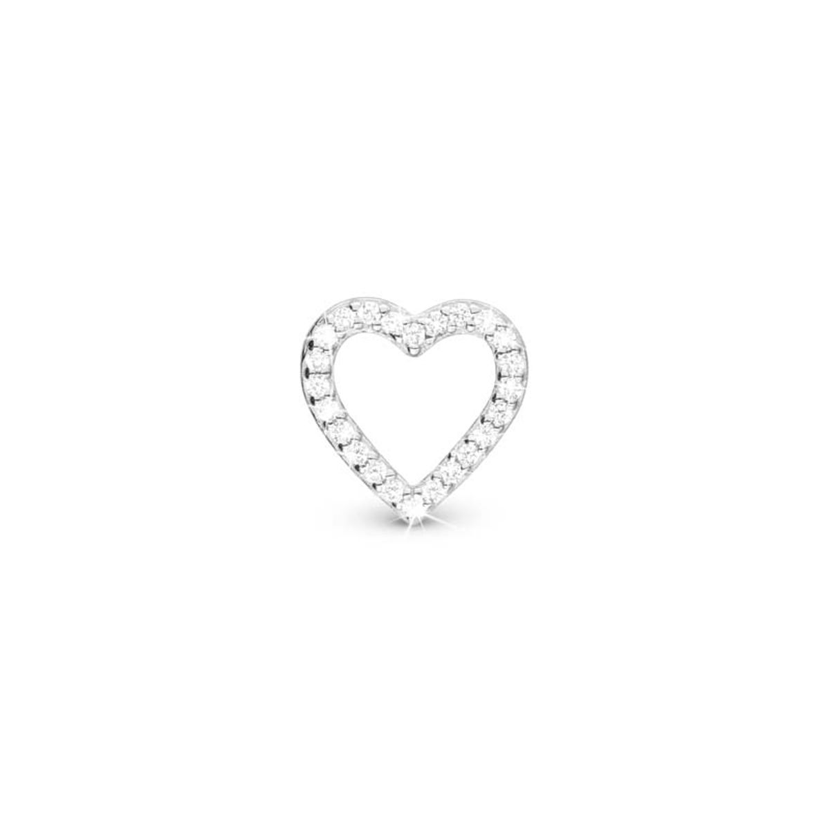 Christina Jewelry Shimmery Heart sølvcharm til læderarmbånd på 6 mm