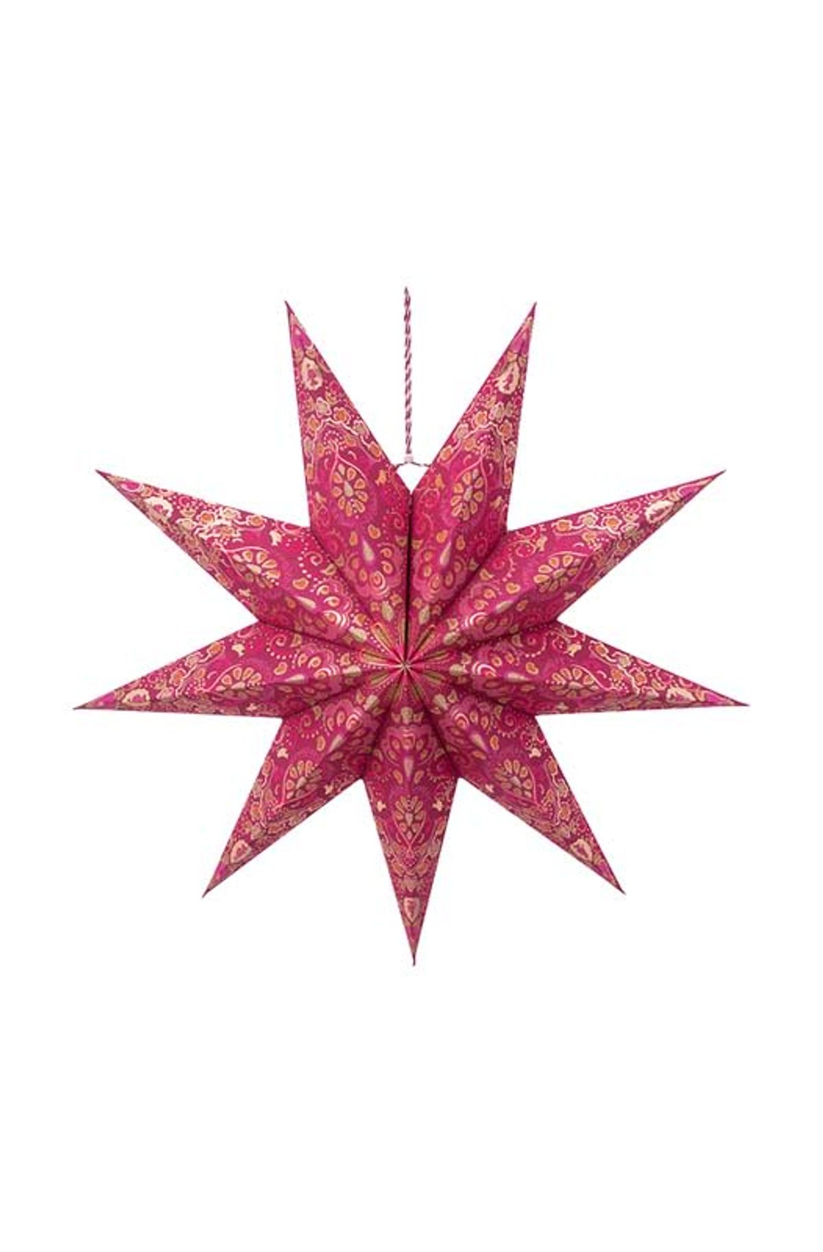 Christmas Star Paper Overall Print Red 60cm