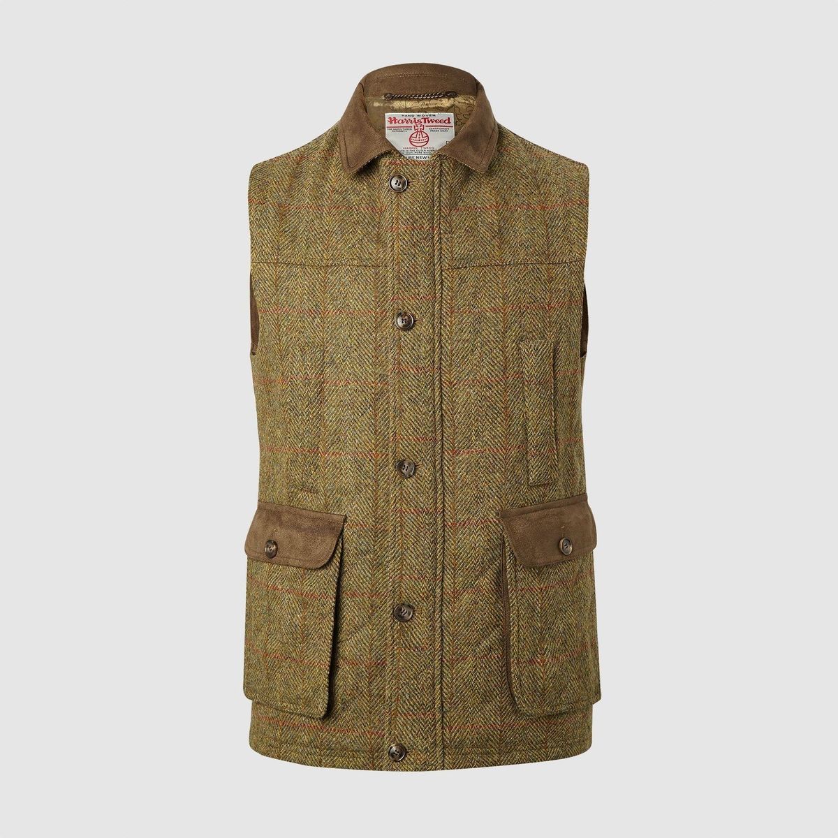 Chuck Gilet vest, Harris Tweed, mustard - 3XL(UK50/52)