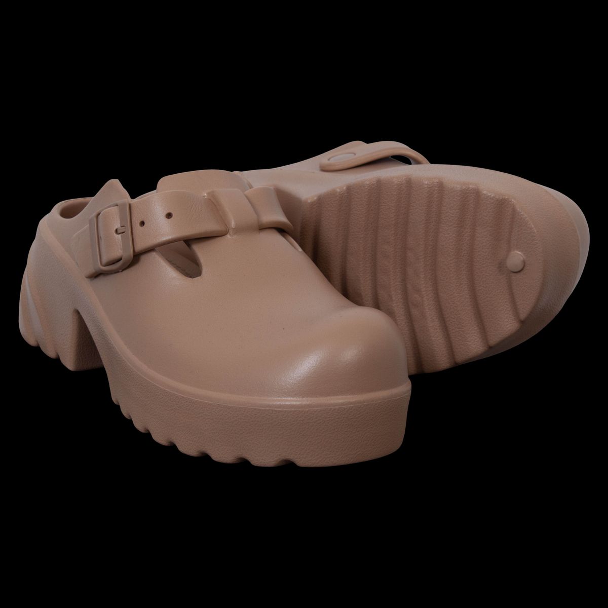 Chunky Dame Clogs - Khaki - 36