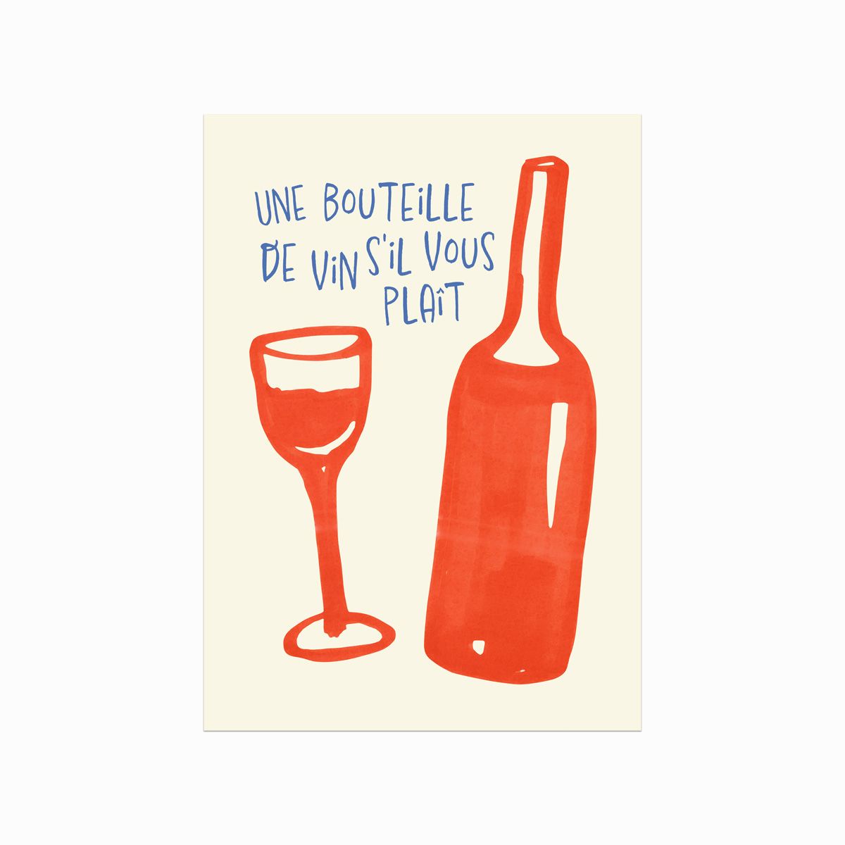 Citat plakat Un bouteille de vin