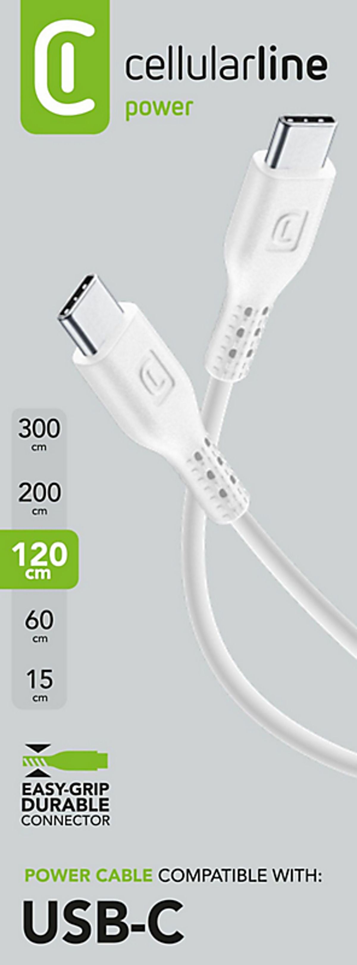 CL lade- & datakabel USB-C USB-C-USB-C, 1,2m fast charge, med forstærkning på kabelende