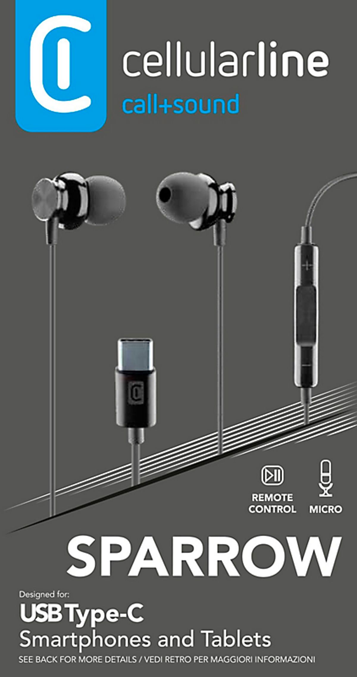 CL øreplugs In-Ear Mikrofon & svarknap på ledning & gummipropper til usb-c