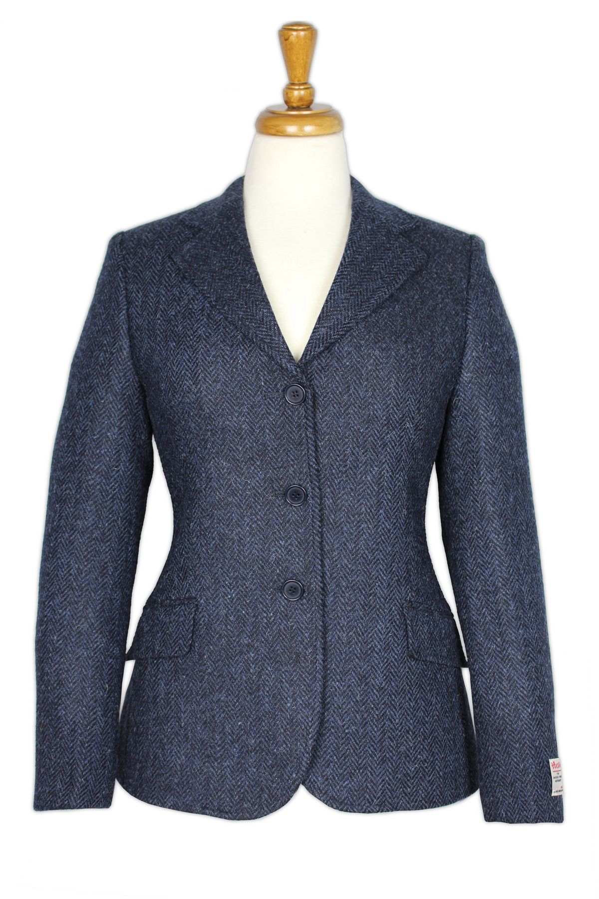 Claire Hacking Jacket Harris Tweed, blå herringbone - 10 (S)