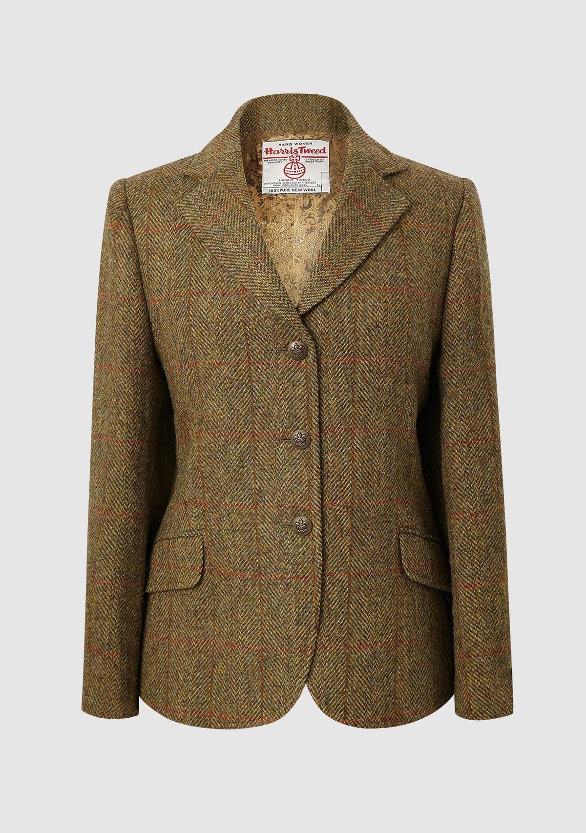 Claire Hacking Jacket Harris Tweed, mustard - 10 (S)