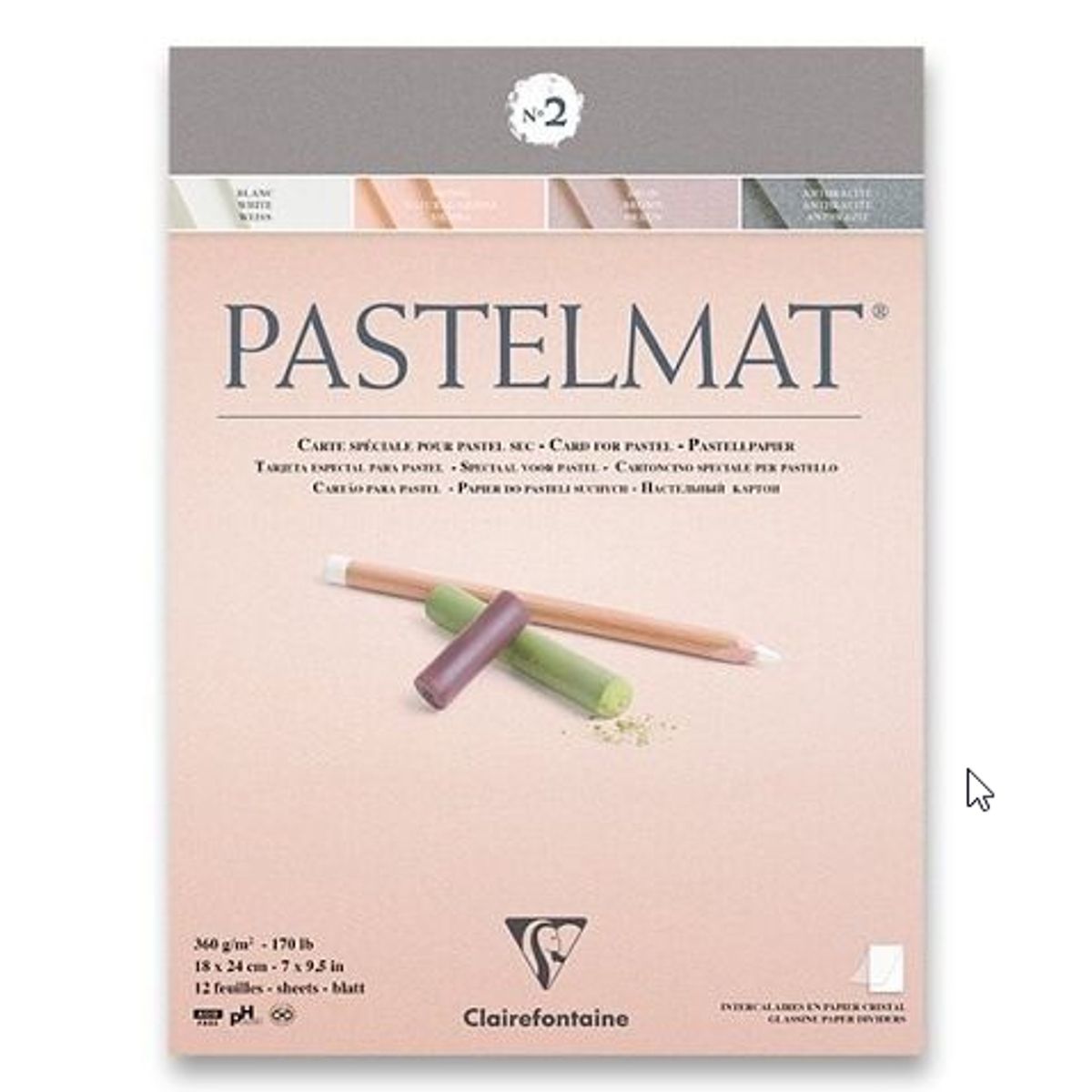 Clairefontaine Pastelmat No2 12 Ark 24x30 360g