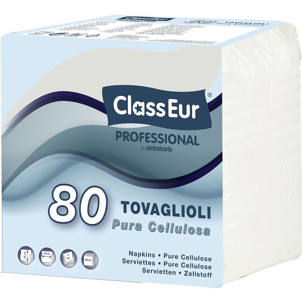 ClassEur Professional servietter 33x33cm 3-lags 80stk