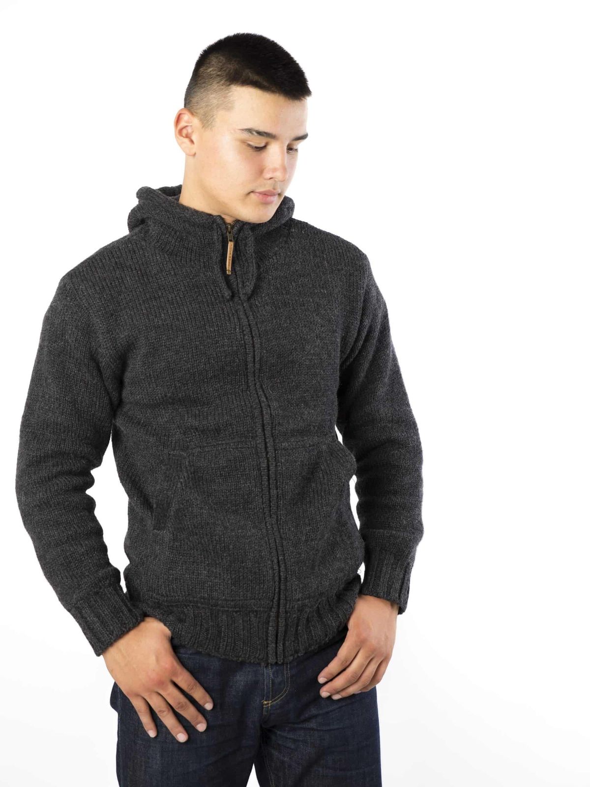 Classic Hoody Fl - Fuza Wool - Coal