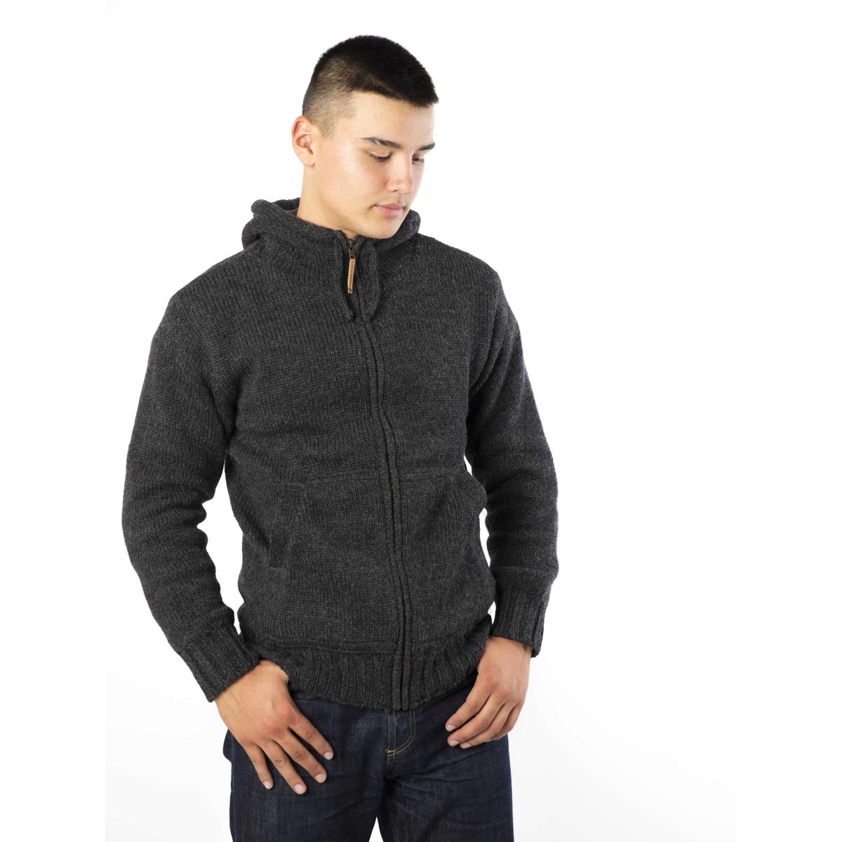 Classic Hoody Fl - Fuza Wool - Coal