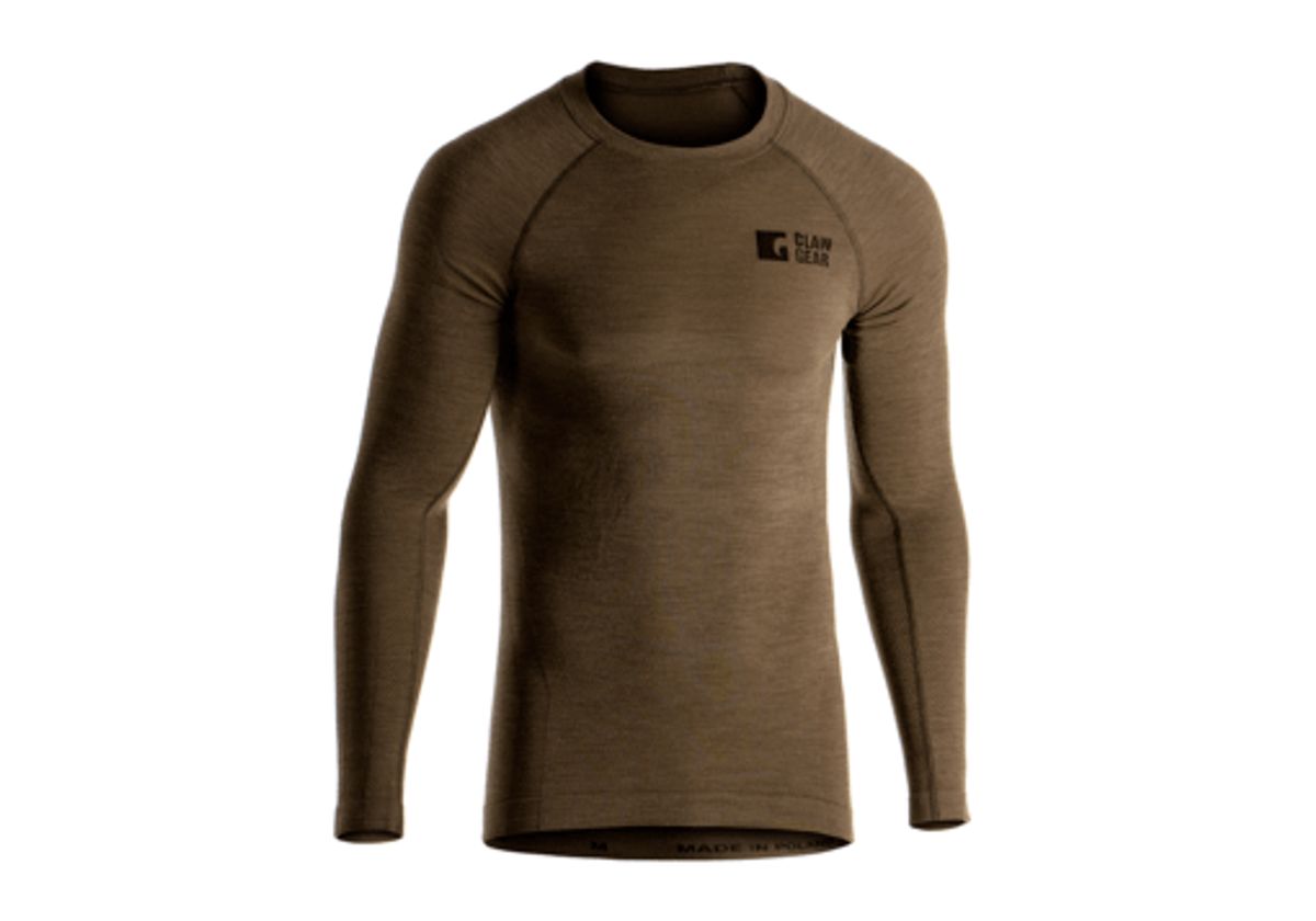 ClawGear Merino Seamless Shirt LS - Stonegrey - Olive - XS