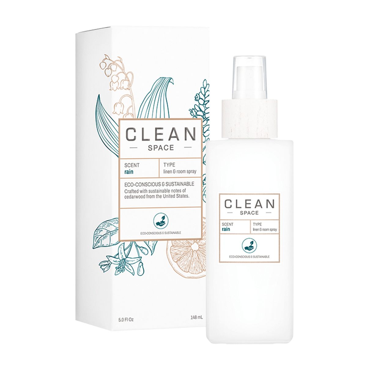 Clean Space Rain Linen & Room Spray 148 ml.