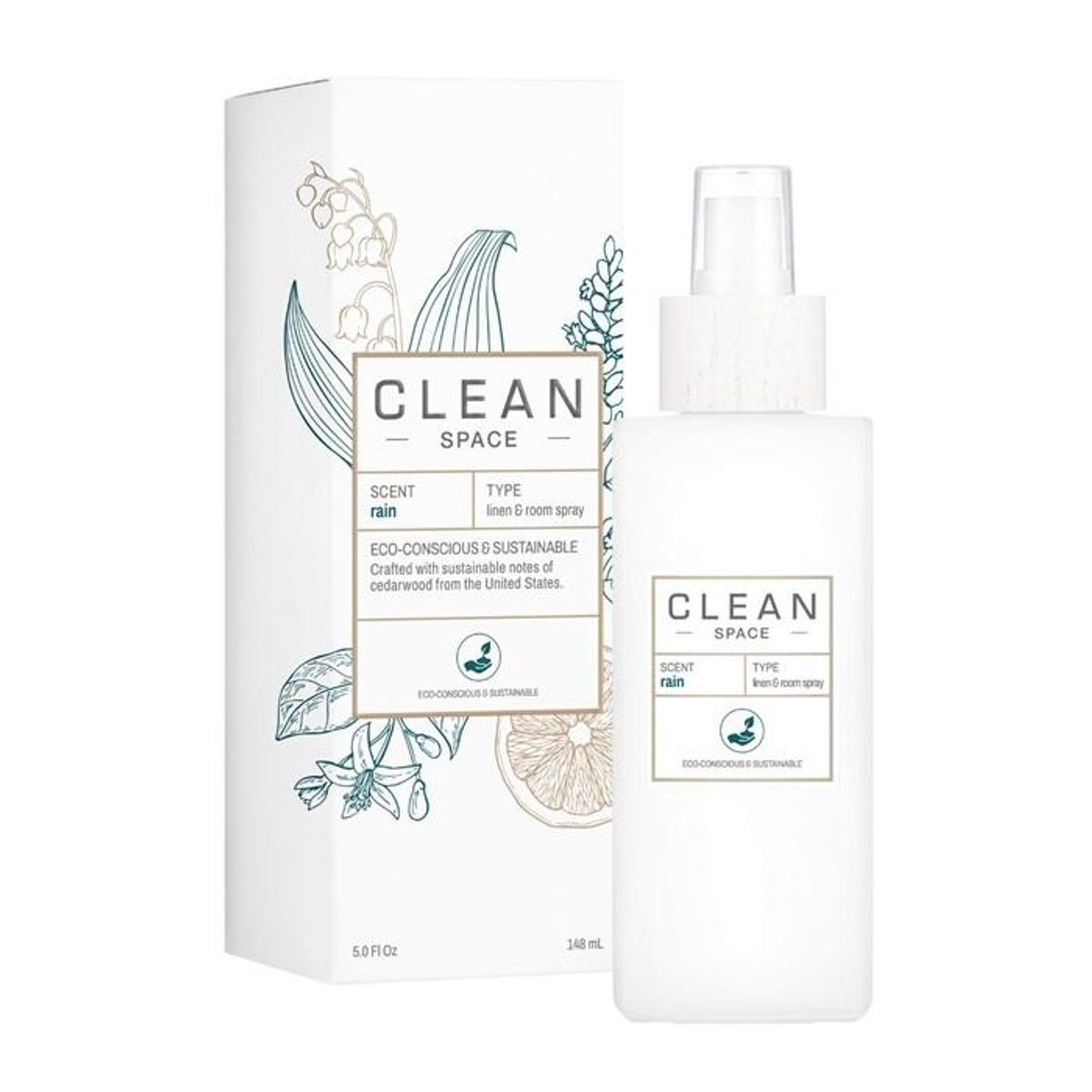 CLEAN SPACE Rain Linen & Room Spray, 148 ml.