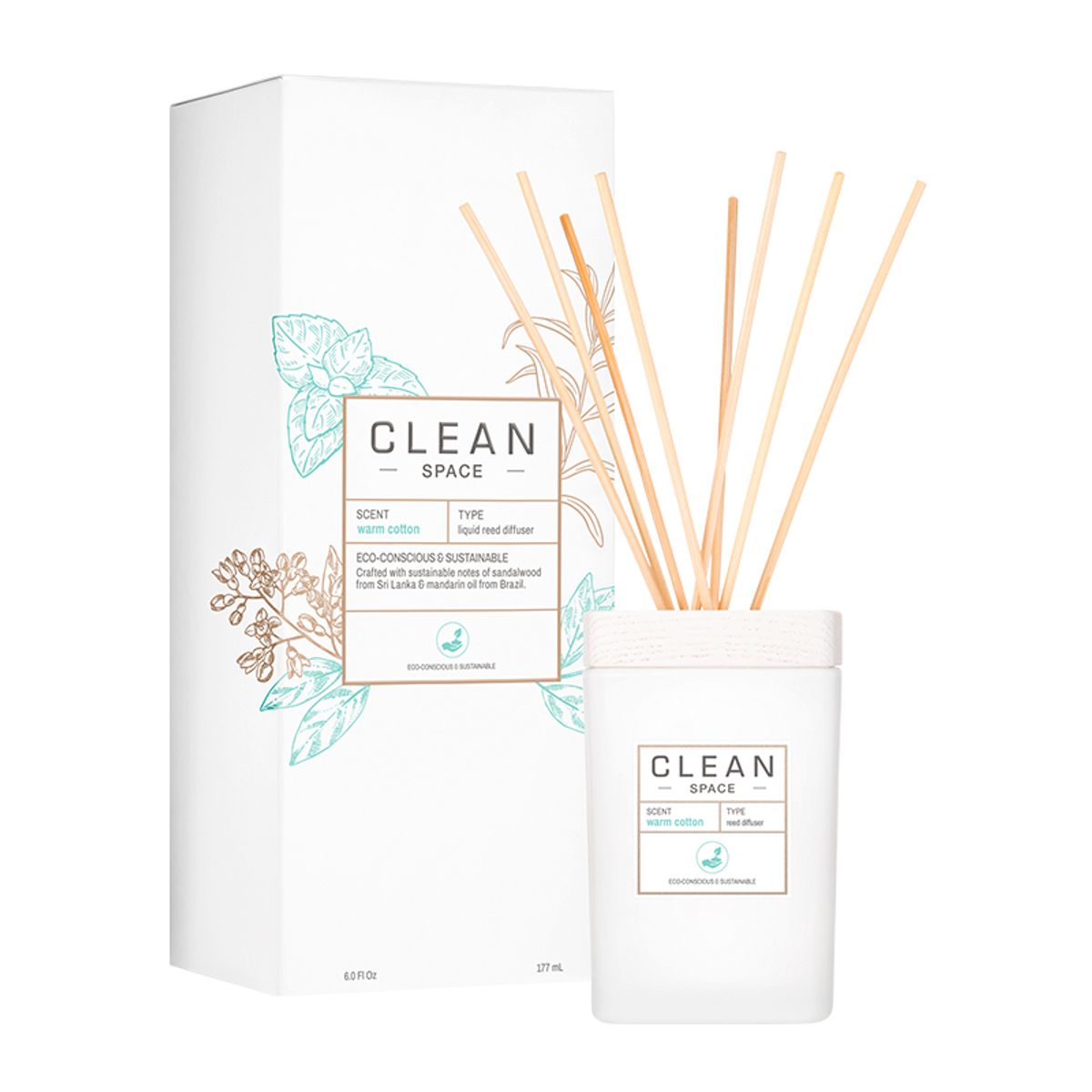 Clean Space Warm Cotton Diffuser 177 ml.