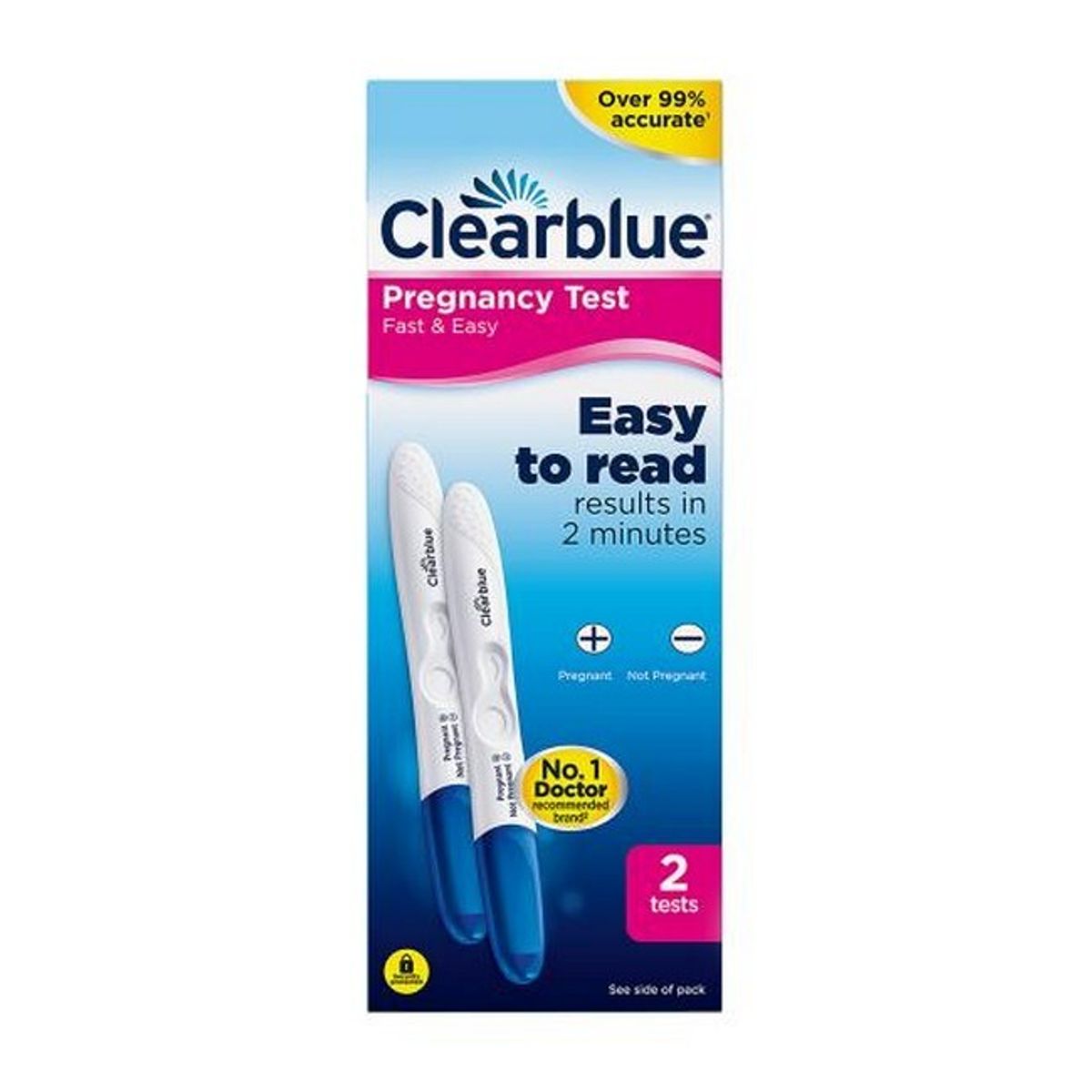 Clearblue - Graviditetstest Easy 2 Minute Results - 2 Pak