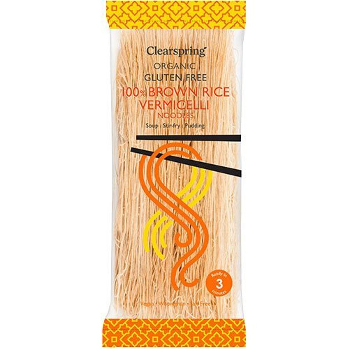 Clearspring Brune Ris Vermicelli nudler Ø, 180g.