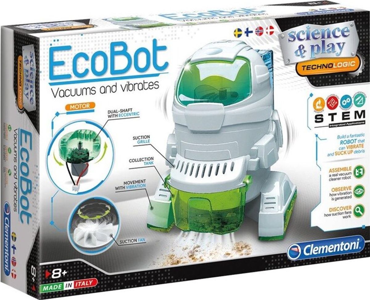 Clementoni - Ecobot Støvsuger Robot - Science & Play