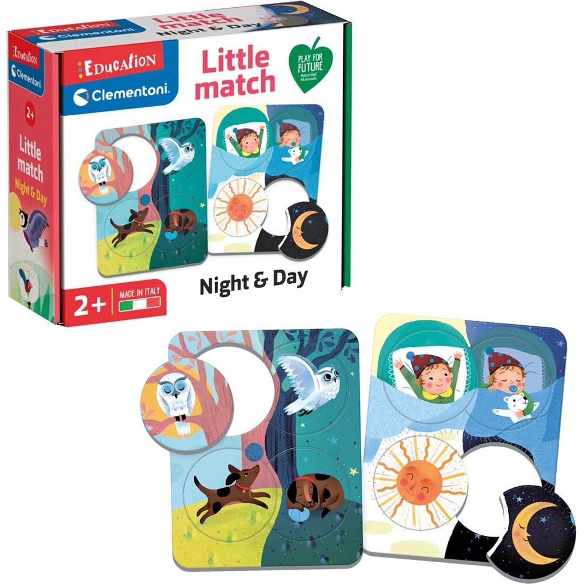 Clementoni Education - Little Match - Night & Day - 6 Mini Puslespil