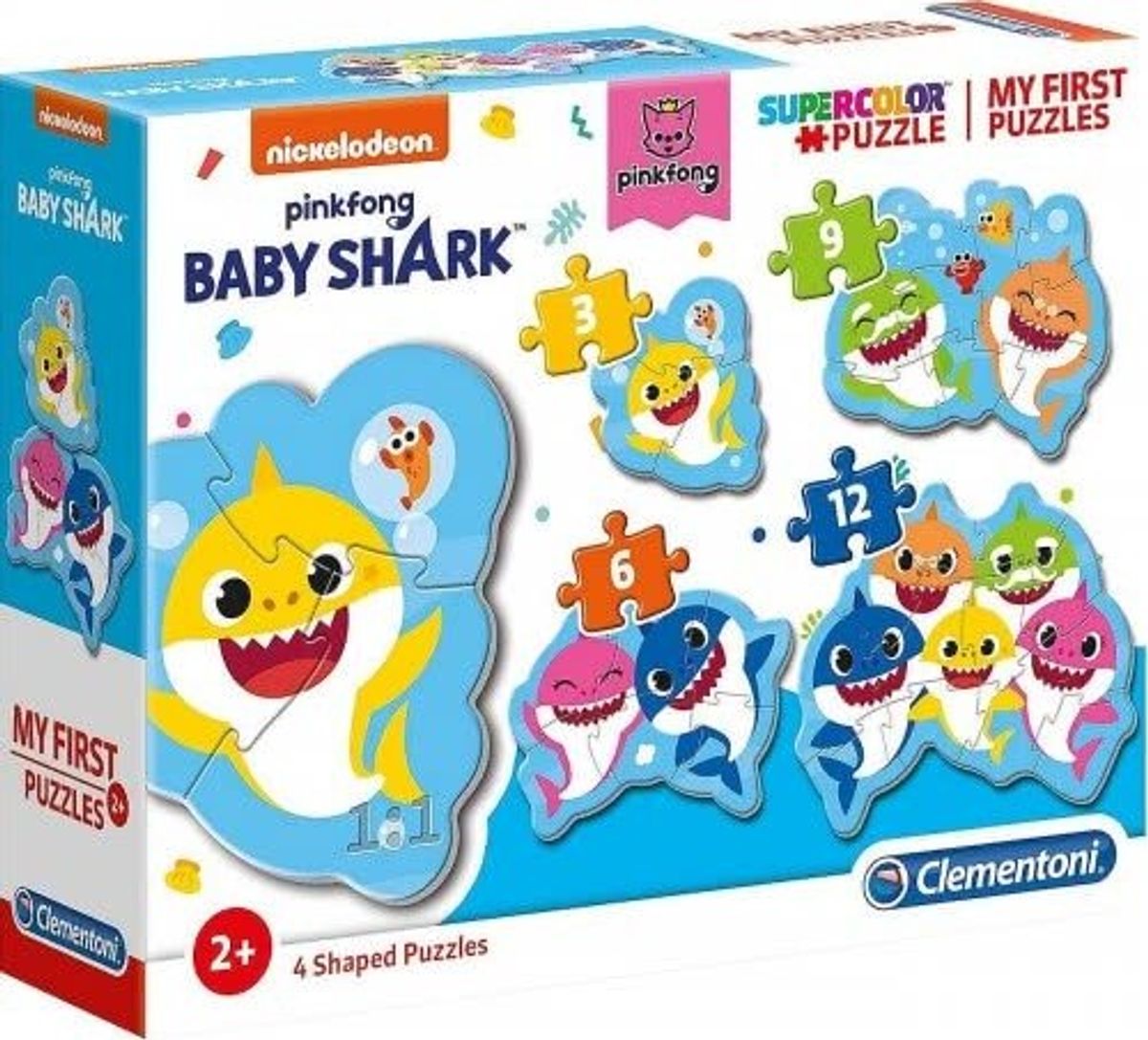 Clementoni Puslespil - Baby Shark - Mit Første Puslespil - Color - 4 Stk