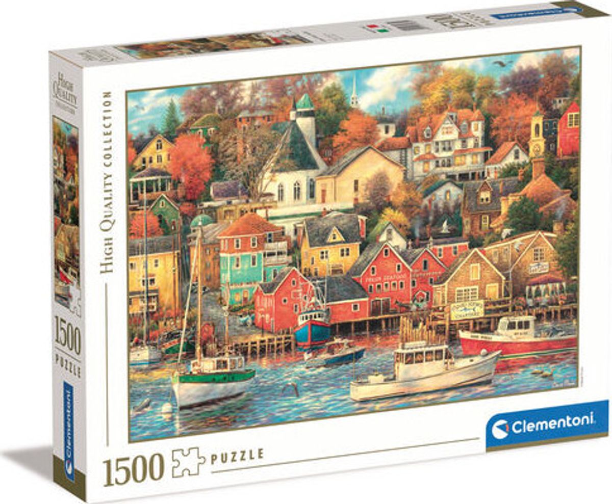 Clementoni Puslespil - Good Time Harbor - High Quality - 1500 Brikker