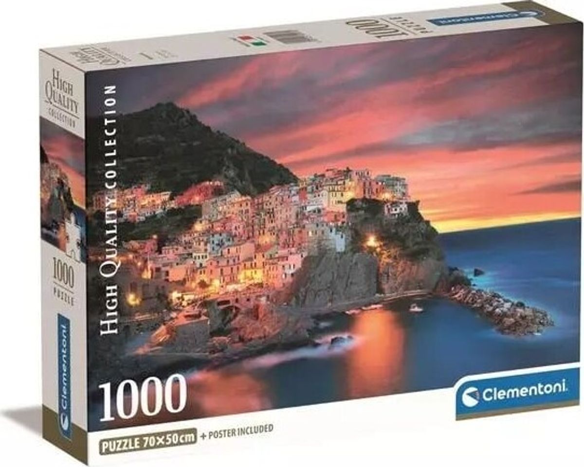 Clementoni Puslespil - Italien Manarola - High Quality - 1000 Brikker