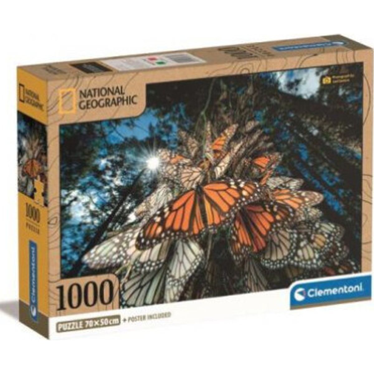 Clementoni Puslespil - National Geographic Monarch Butterflies - 1000 Brikker