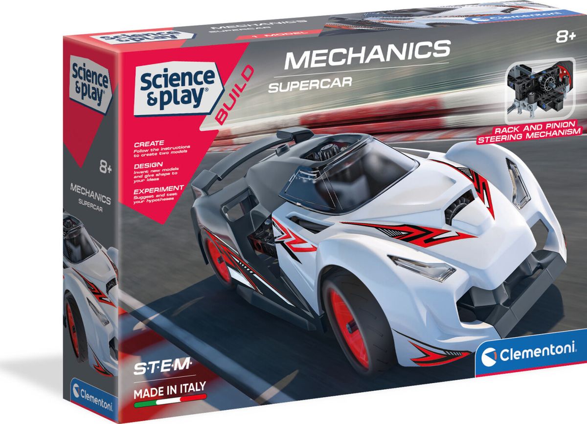 Clementoni - Science And Play Build - Mechanics - Supercar