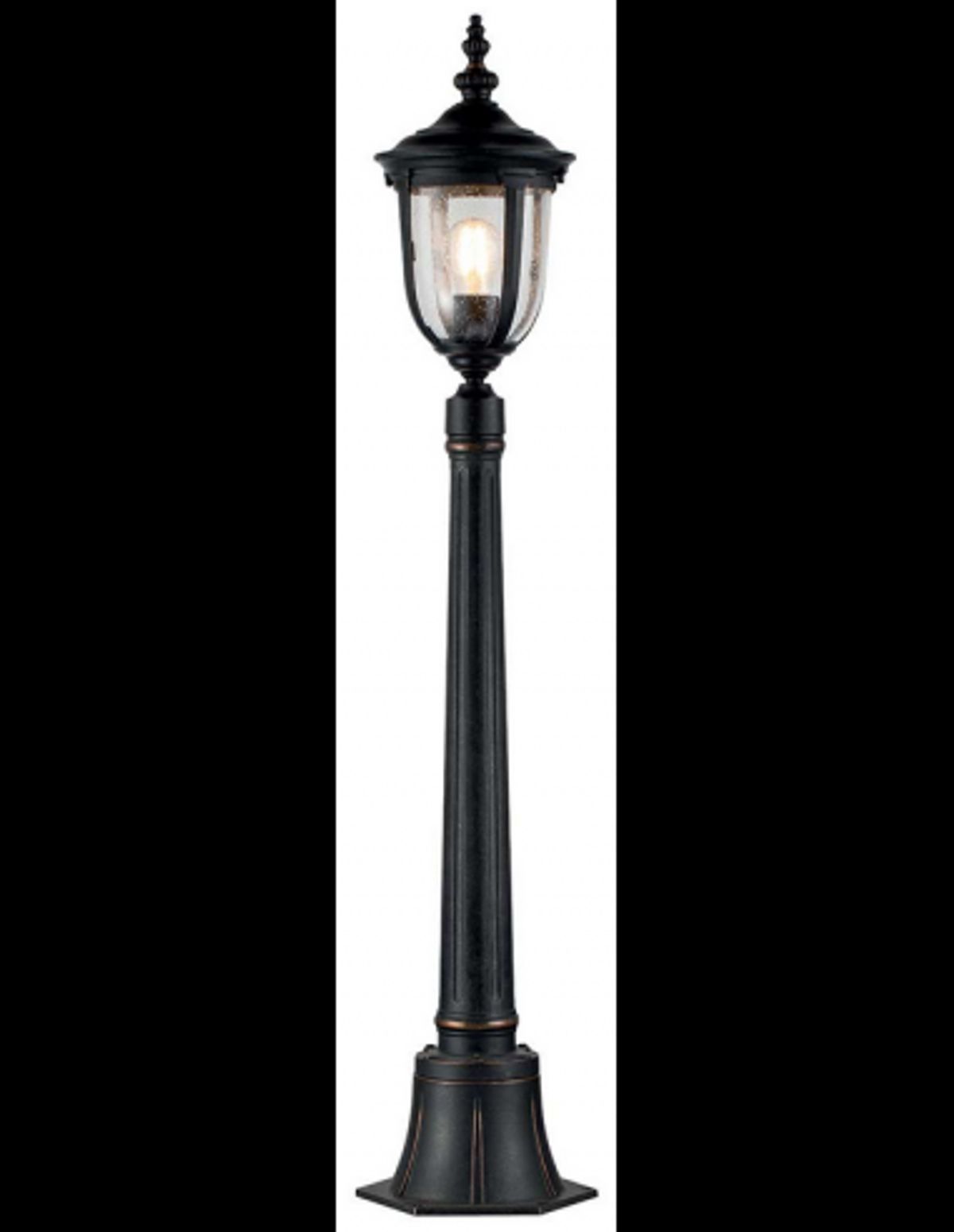 Cleveland Udendørs bedlampe i aluminium og glas H109,4 cm 1 x E27 - Antik bronze/Klar med dråbeeffekt