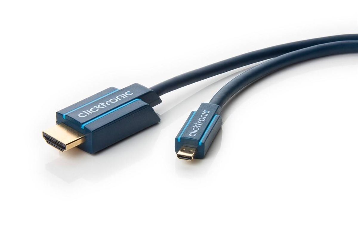 Clicktronic 2.0 High Speed Micro HDMI kabel med Ethernet - 1 m