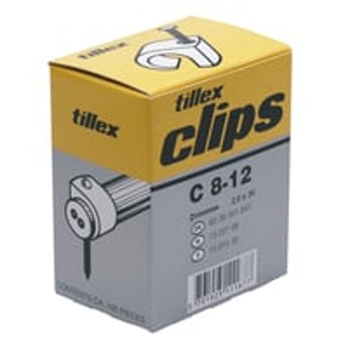 Clips 8-12/30 mm hvid (100)