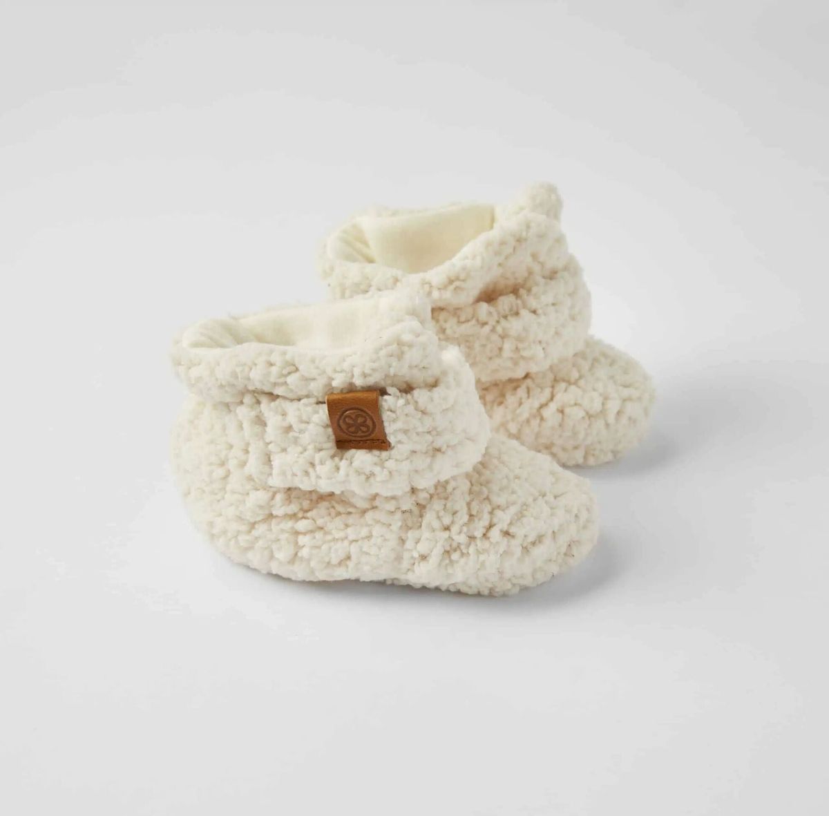 Cloby Teddy Booties - Off White 6-12m