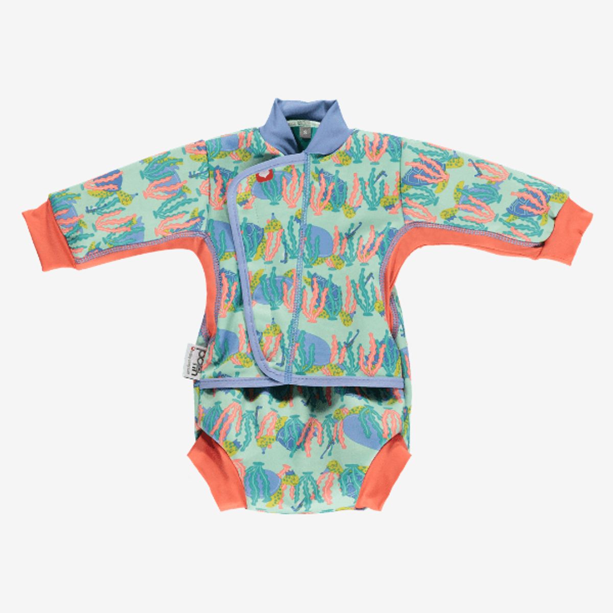 Close let foret babysvømmedragt med badeble - Baby Cosy Suit - Skildpadder - M