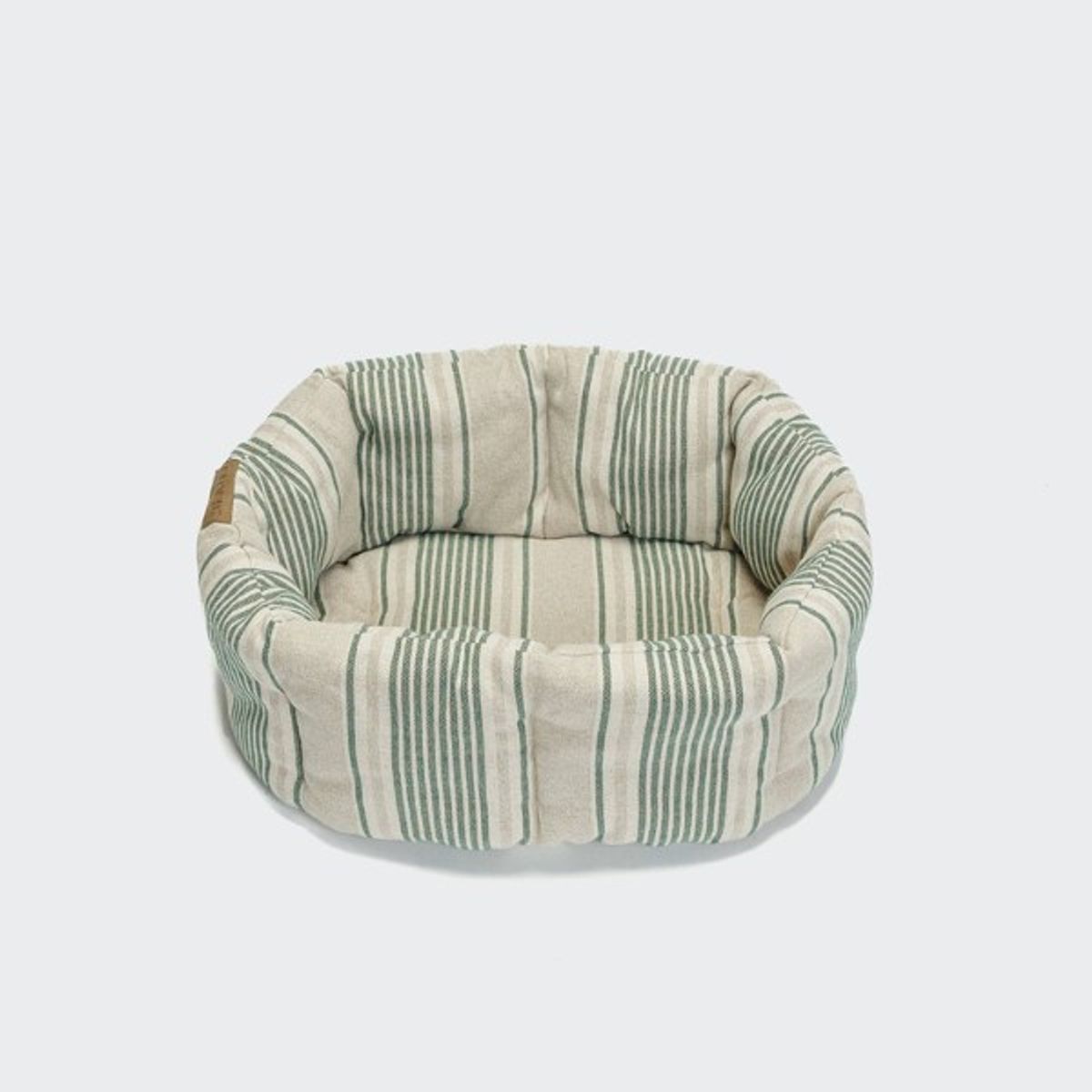 Cloud7 Pillow Lazy // Blød hundekurv med høje kanter (green stripes) - L