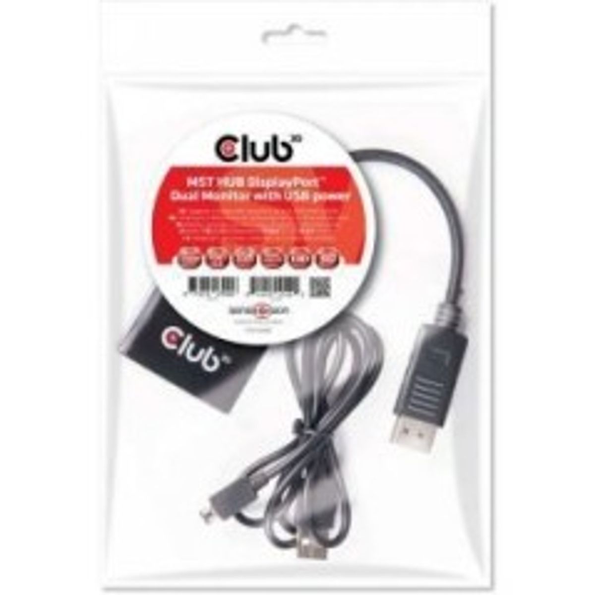 Club 3D CSV-6200 DisplayPort til 2x DisplayPort 1.2 hub Sort