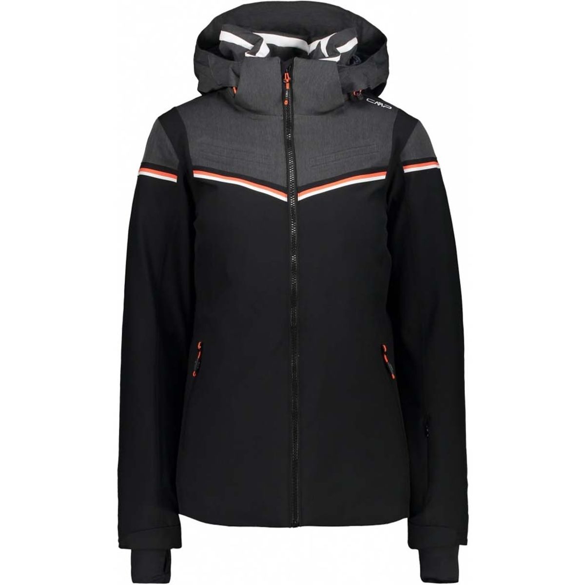 Cmp | Zip Hood Skijakke | Dame (Farve: Sort, Størrelse: 34)