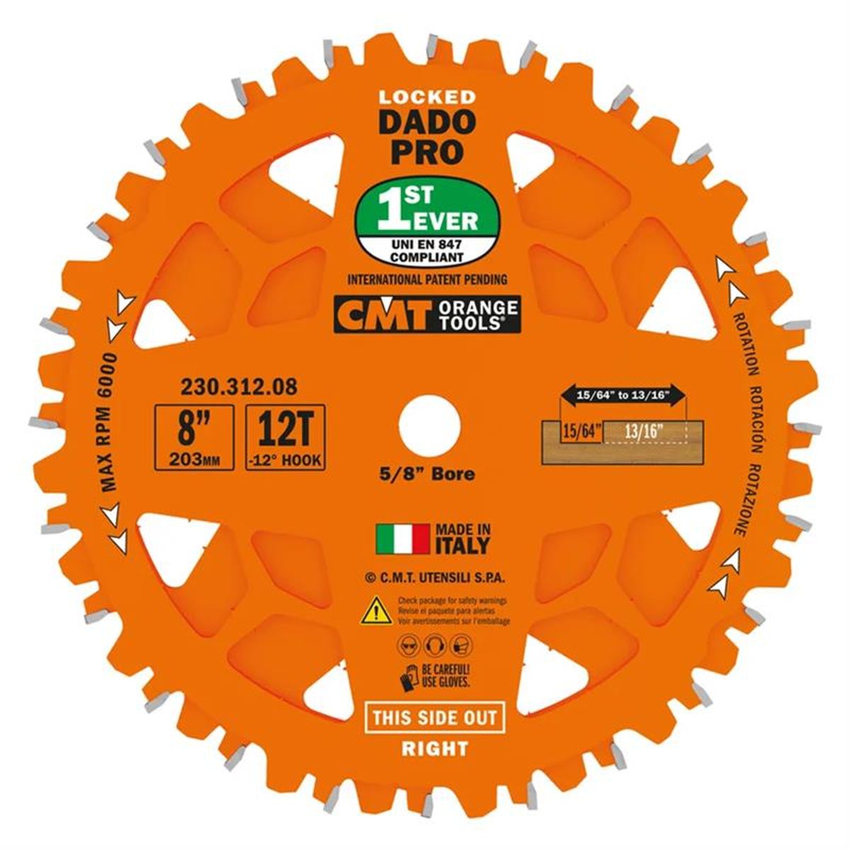 CMT Dado 203x6,2-20 d15,87 Z12 HW