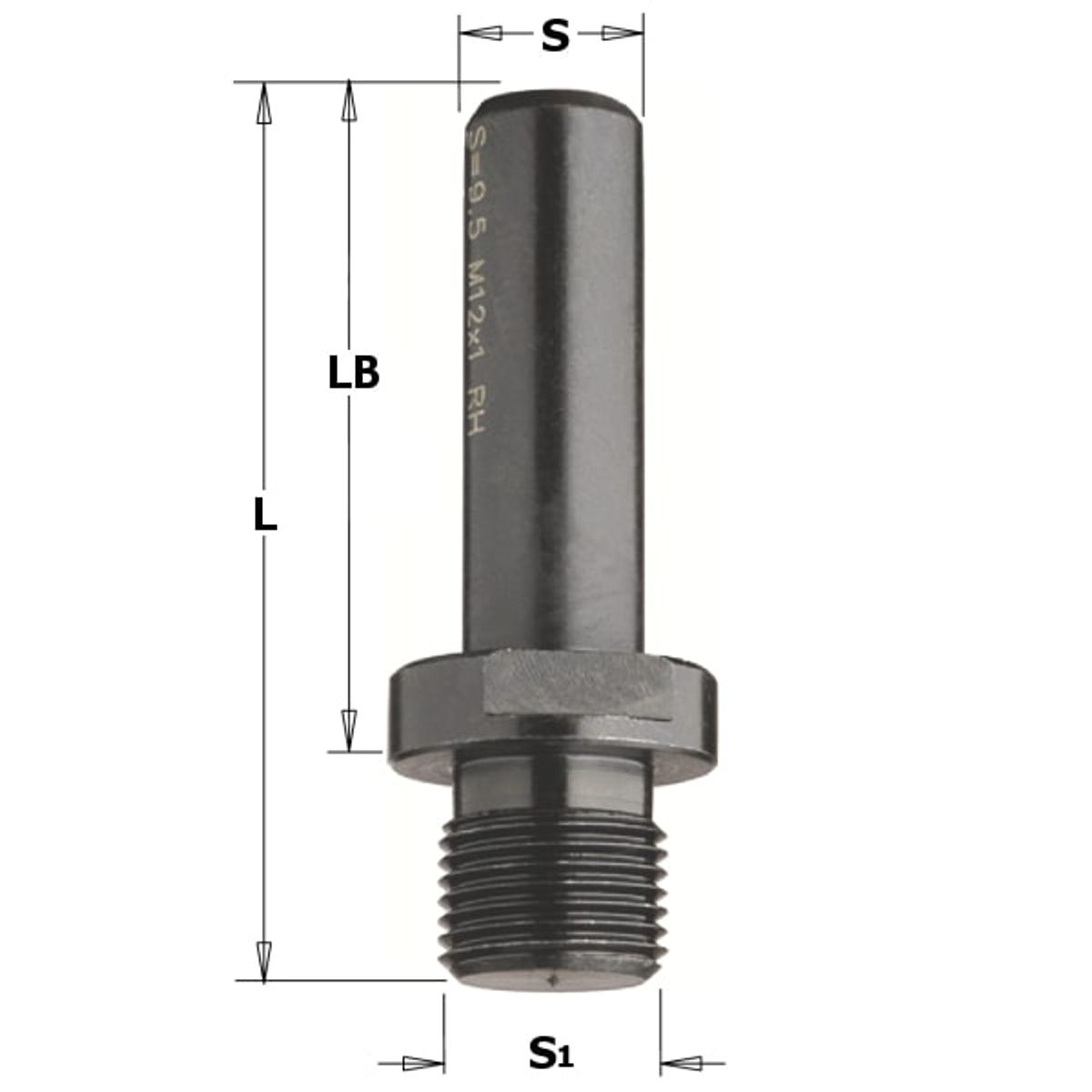 CMT Overgangsstykke M12/12 mm