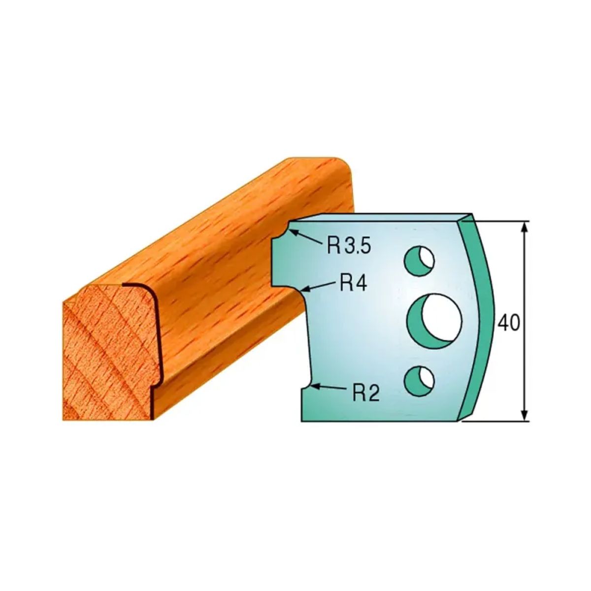 CMT Profilknive sæt 40mm nr. 130 - 690.130