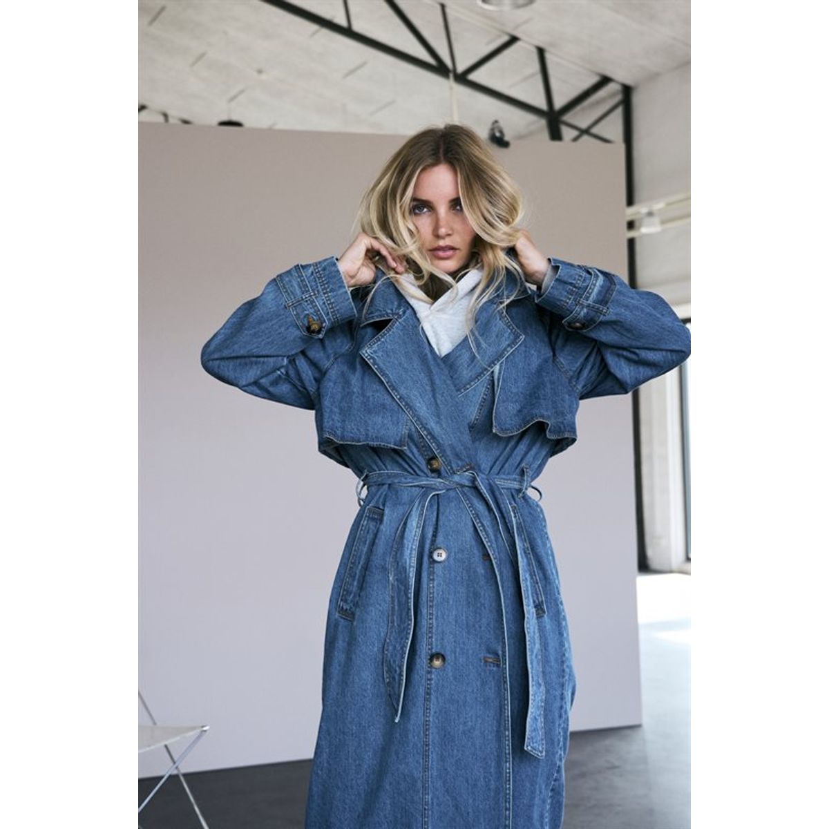 Co' Couture - Delina Denim Trench Coat - Dark Denim