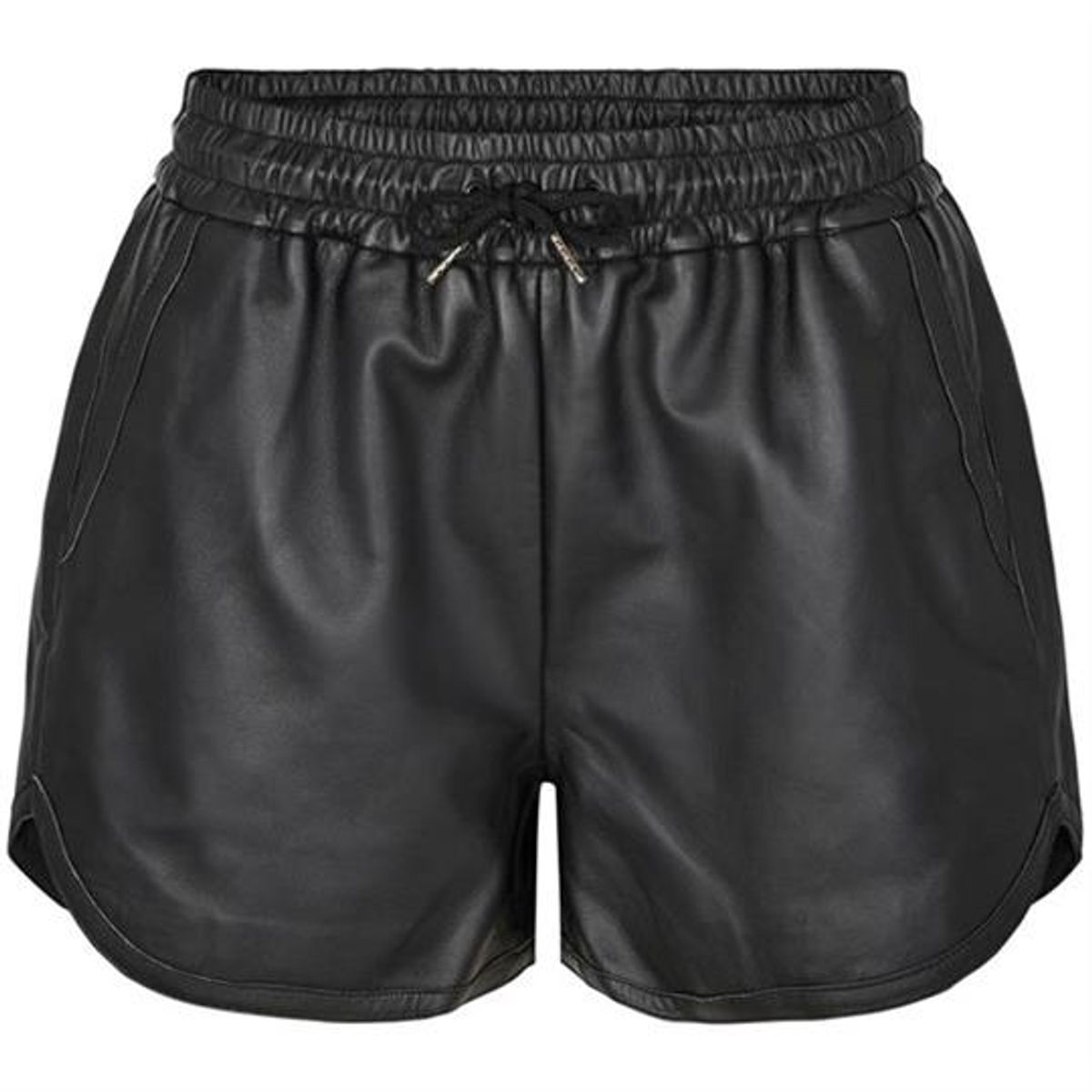 Co' Couture - Phoebe Leather Crop Shorts - Sort