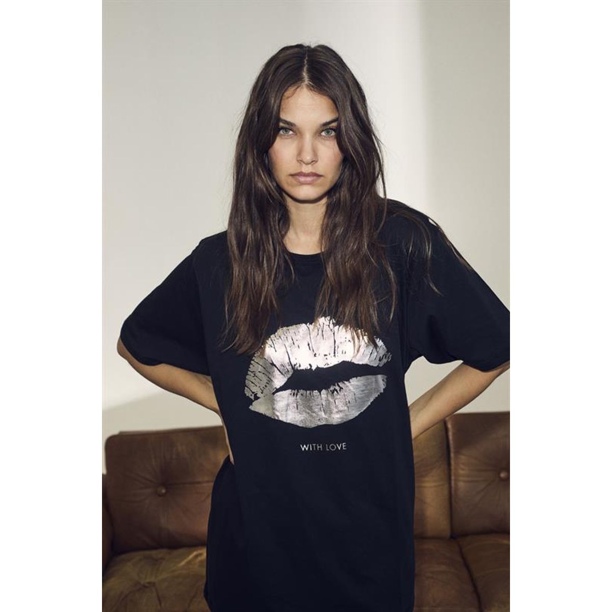 Co' Couture - The Kiss Oversize Tee - Sort