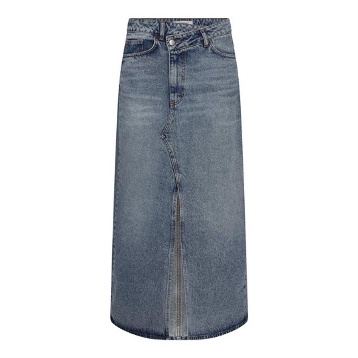 Co' Couture - Vika Asym Slit Skirt - Denim Blue