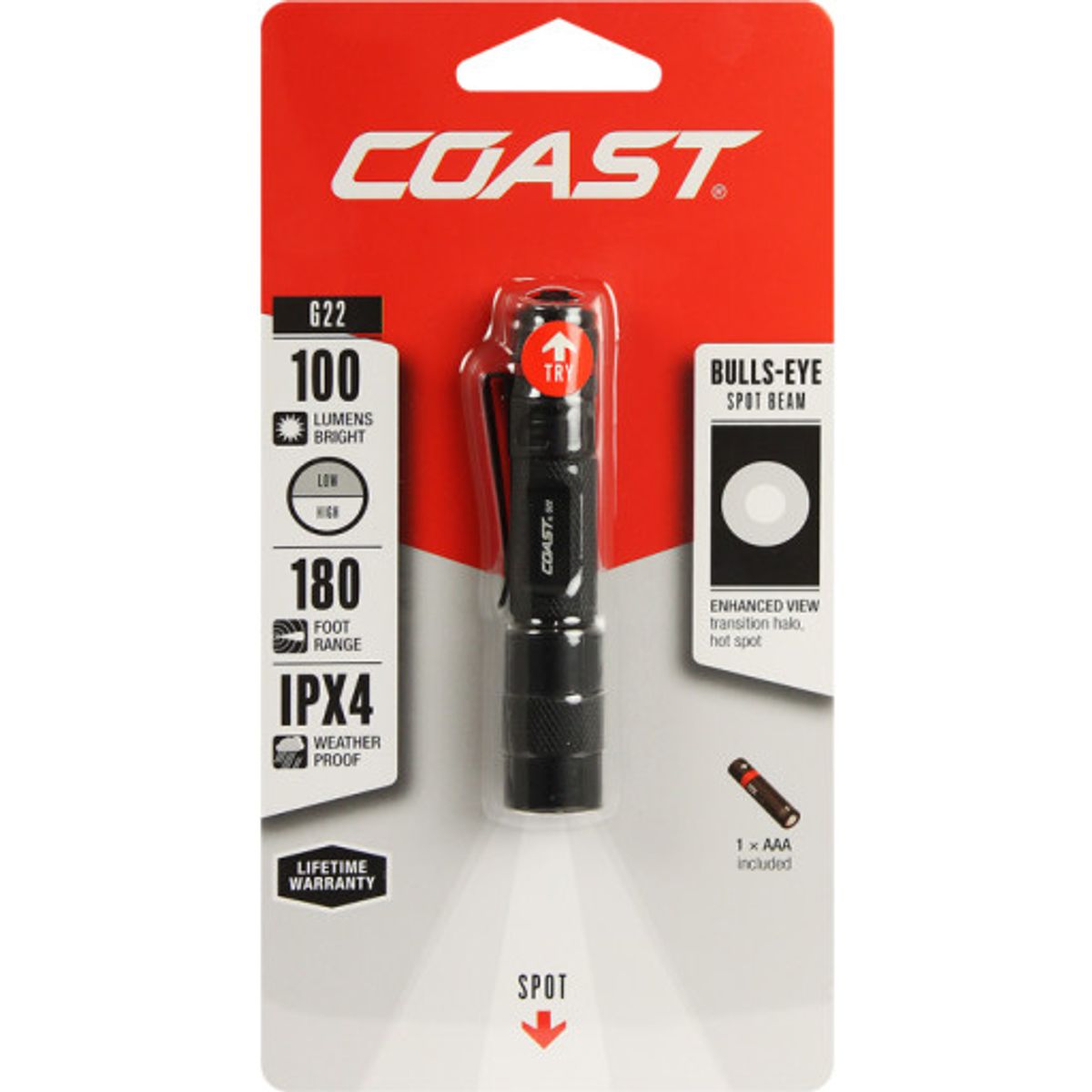 Coast G22 lygte, 100 lumen