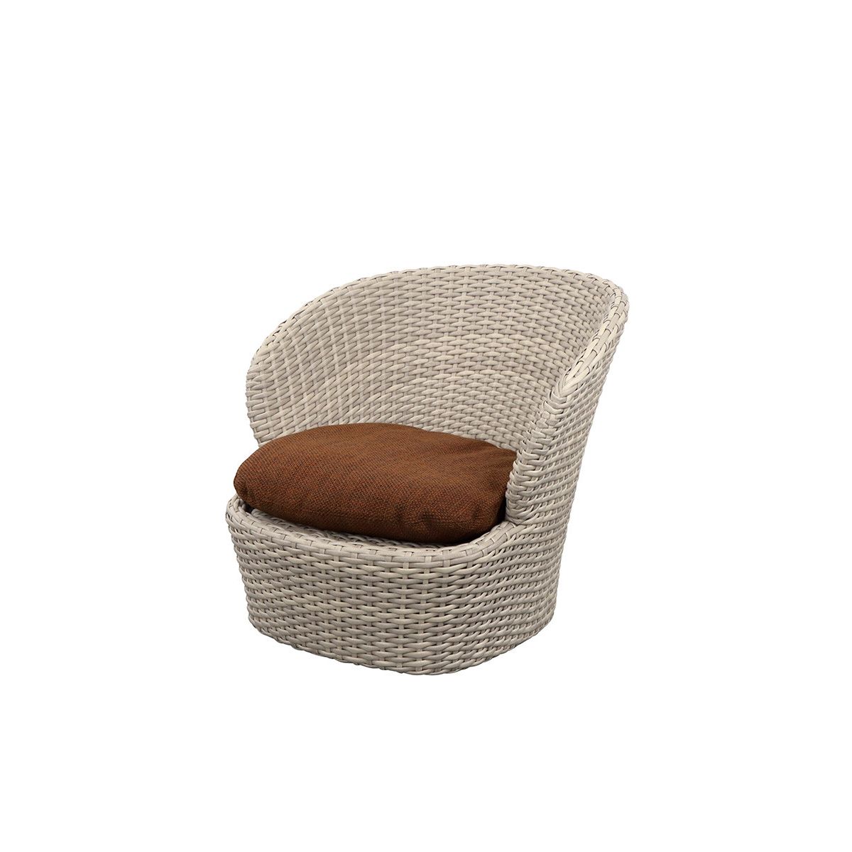 Coast Lounge Chair w. Swivel, sand fra Cane-line (Umber Brown, Cane-line Rise)