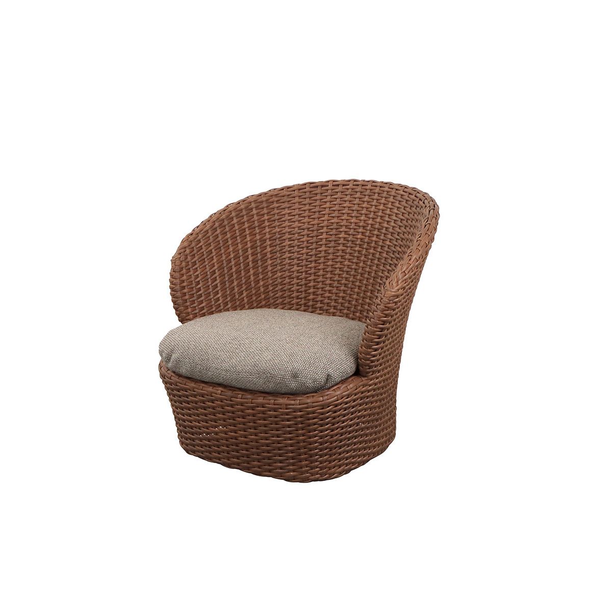 Coast Lounge Chair w. Swivel, umber brown fra Cane-line (Light Brown, Cane-line Rise)