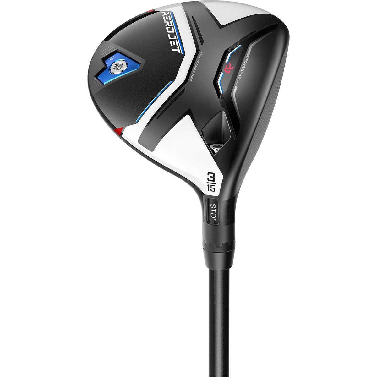 Cobra Aerojet Herre Fairwaykølle - Sort - Venstre - 15.0° (3 Kølle) - Mitsubishi Chemical Kai´li Blue 60 Stiff Grafit