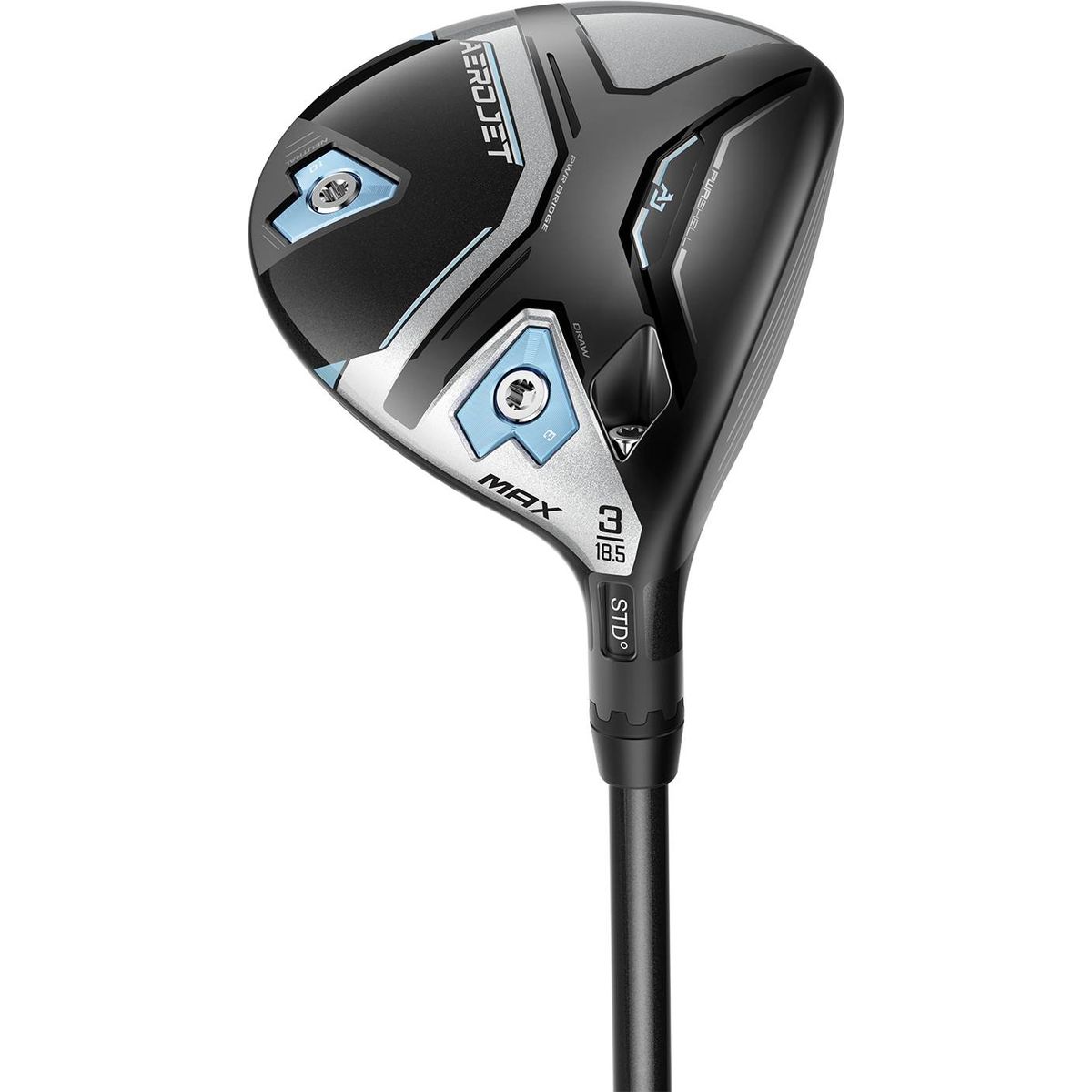 Cobra Aerojet MAX Dame Fairwaykølle - Sort - Højre - 24.5° (7 Kølle) - UST Mamiya Helium Nanocore 4 Dame F1 Grafit